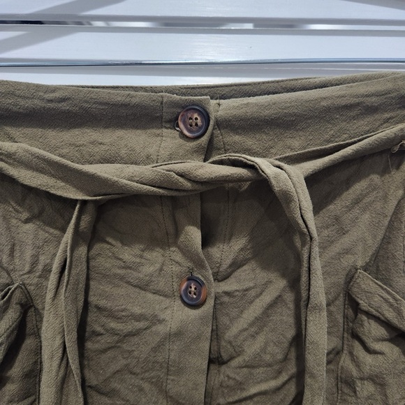 Shein Army Green Tie Waist Mini Skirt 4X - Picture 3 of 6